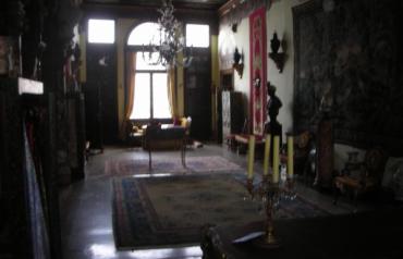 palazzo floor with 18th century stuccowork in Venice, italy
