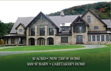 Woodstock, VT-Absolute Auction - 30 Acres- 7200 SF Home- 11/15/08